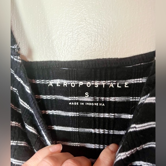 Aeropostale Black and White Striped Button-Front Bodycon Dress, Size Small - Picture 6 of 9